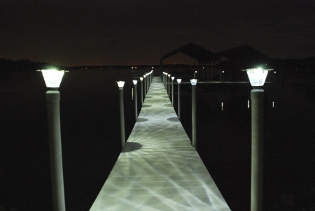 Dock Glo dock lights at night