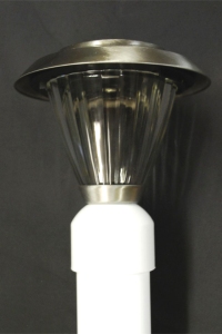 solar light mounted on cap with uv coated three foot pole